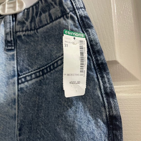 NEON & NYLON Zippered patchwork flared jean - Picture 5 of 7